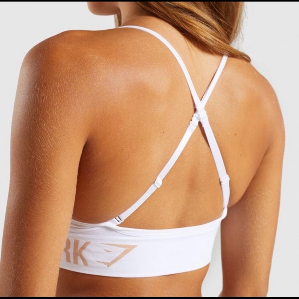 Gymshark Seamless Bralette Sports Bra White Gold L - Picture 2 of 7